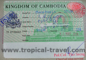 Visumsstempel Kambodscha